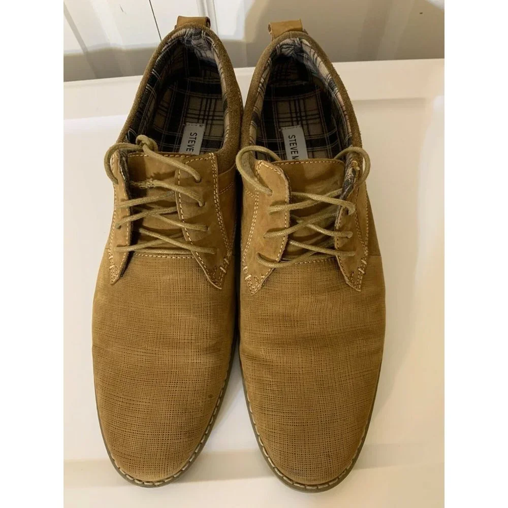 Steve Madden P-Geraro Men’s Sz 12‎ Casual Lace Up Oxford Shoe Tan/Brown